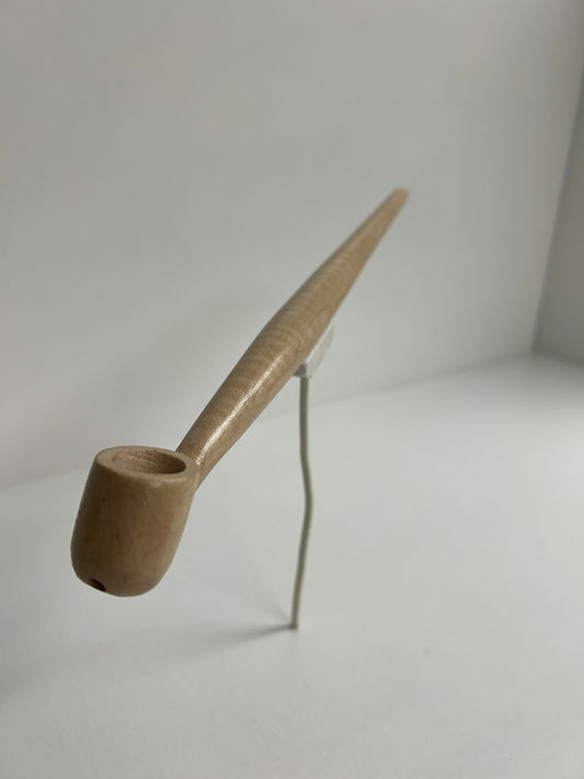 12 1/2" Maple pipe with tiger strip grain pattern, 5/8 " bowl width and depth