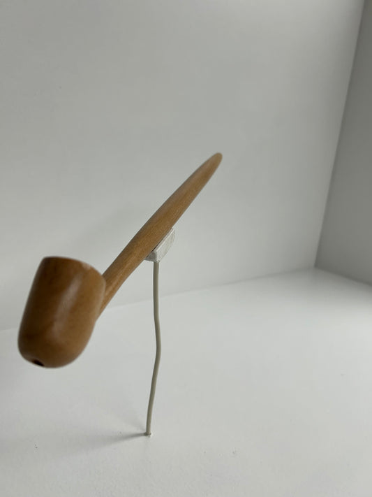 12 5/8" cherry wood pipe with 5/8" bowl width and 3/4" bowl depth