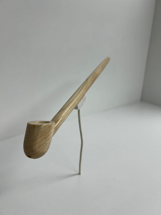 12 1/2" Maple wood pipe with tiger stripes, 5/8" bowl width and 1/2" depth