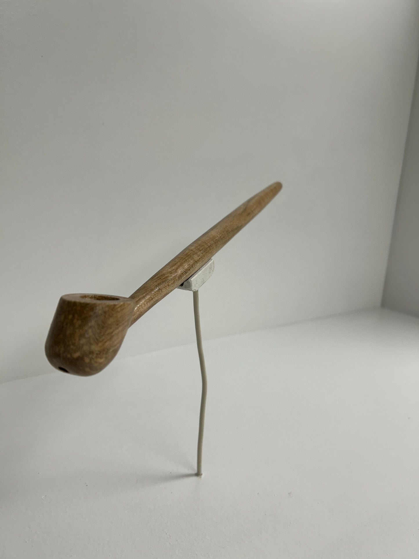 13 3/8" Maple wood pipe with some tiger stripes, 5/8" bowl width and depth