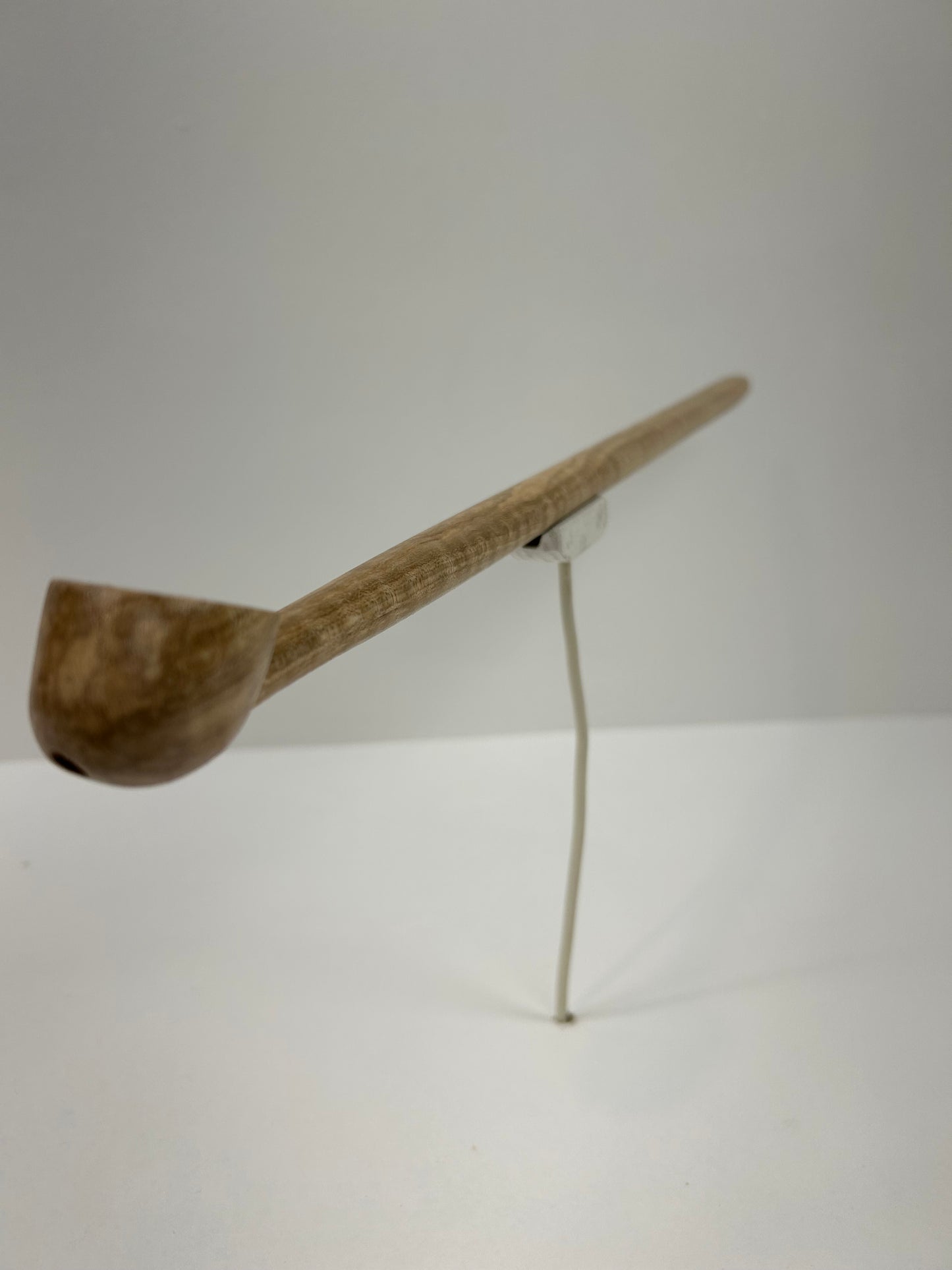 16" Maple pipe with tiger stripe wood figuration, 5/8" bowl width and 1/2" deep