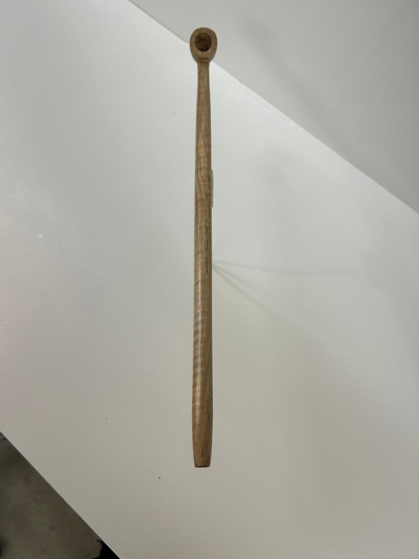 16" Maple pipe with tiger stripe wood figuration, 5/8" bowl width and 1/2" deep