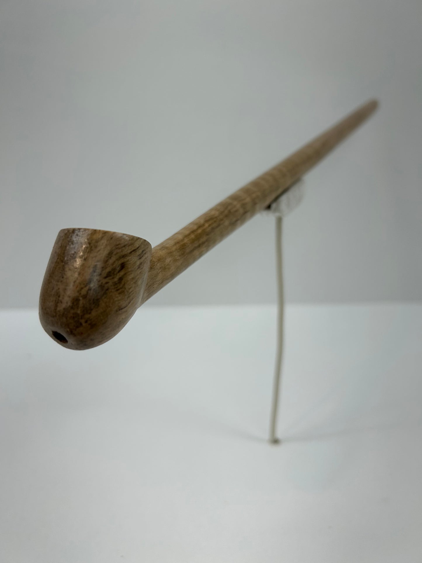16 " Maple wood pipe with tiger stripe wood figuration, 5/8" bowl width and depth