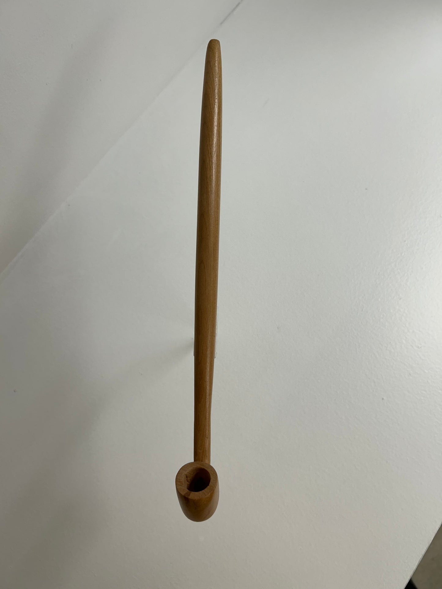 12 5/8" cherry wood pipe with 5/8" bowl width and 3/4" bowl depth