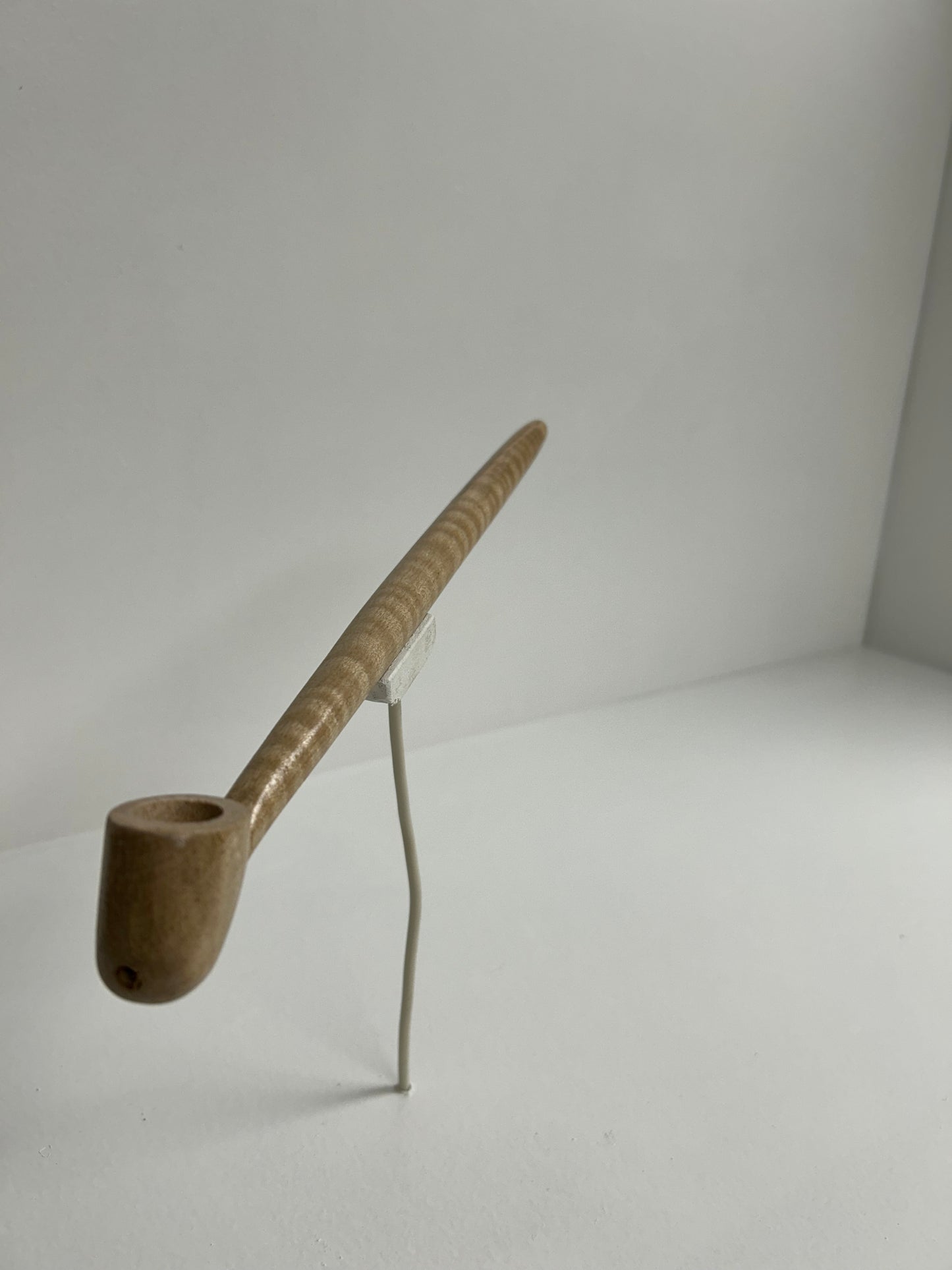 11 3/8" maple wood with tiger strip wood grain, 5/8" bowl width and depth