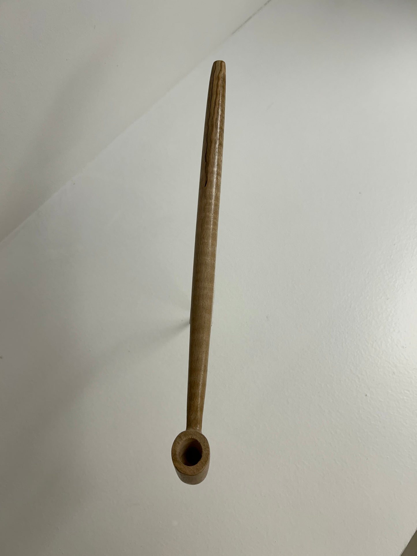 11 3/8" maple wood with tiger strip wood grain, 5/8" bowl width and depth