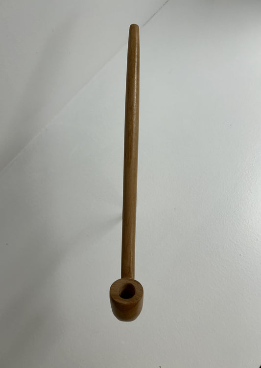 13 3/8" Maple wood pipe with some tiger stripes, 5/8" bowl width and depth