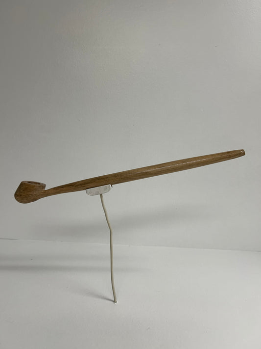 13 3/8" Maple wood pipe with some tiger stripes, 5/8" bowl width and depth