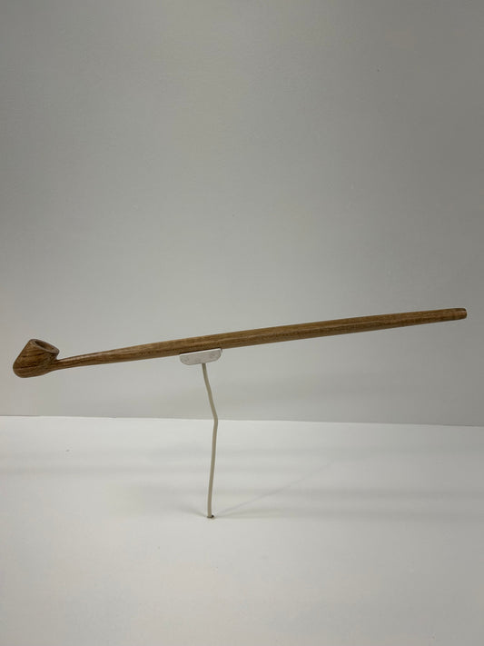 16" Maple wood pipe with tiger stripes figured wood, 5/8" bowl width and depth